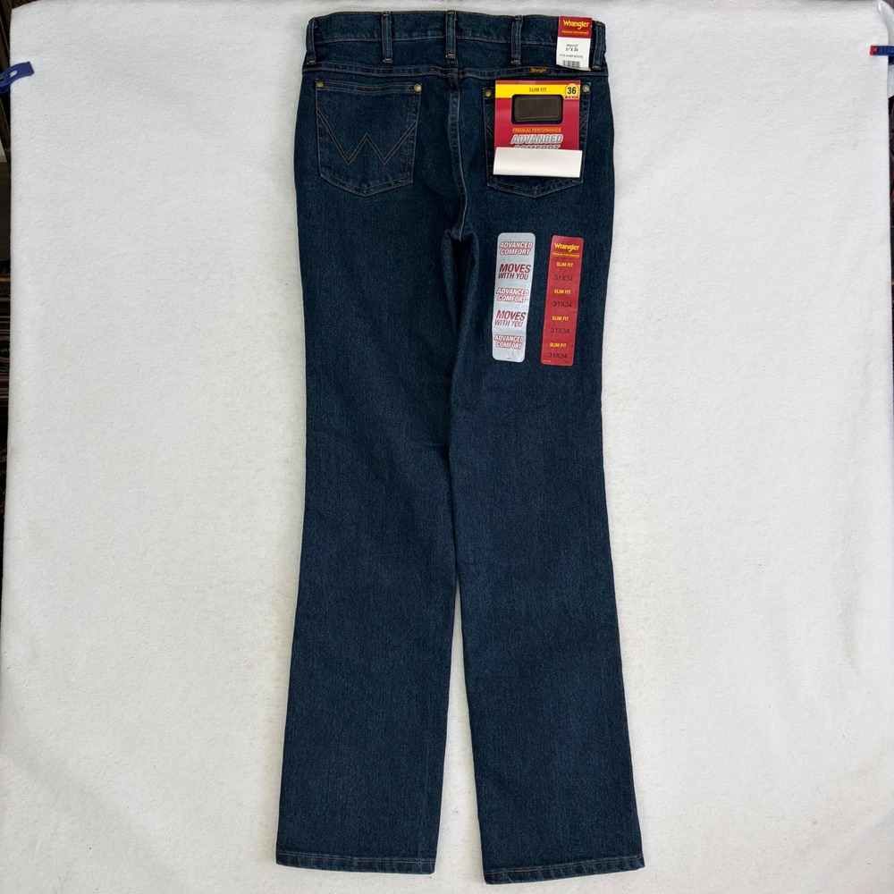 Wrangler Cowboy Cut Jeans Mens 31x34 Dark Indigo Wash New Advanced Comfort - Picture 3 of 10